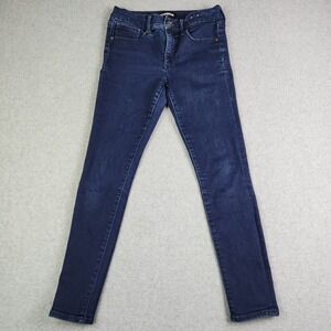 Express Ankle Legging Jeans Womens 4R Blue Denim Stretch Dark Wash Mid Rise